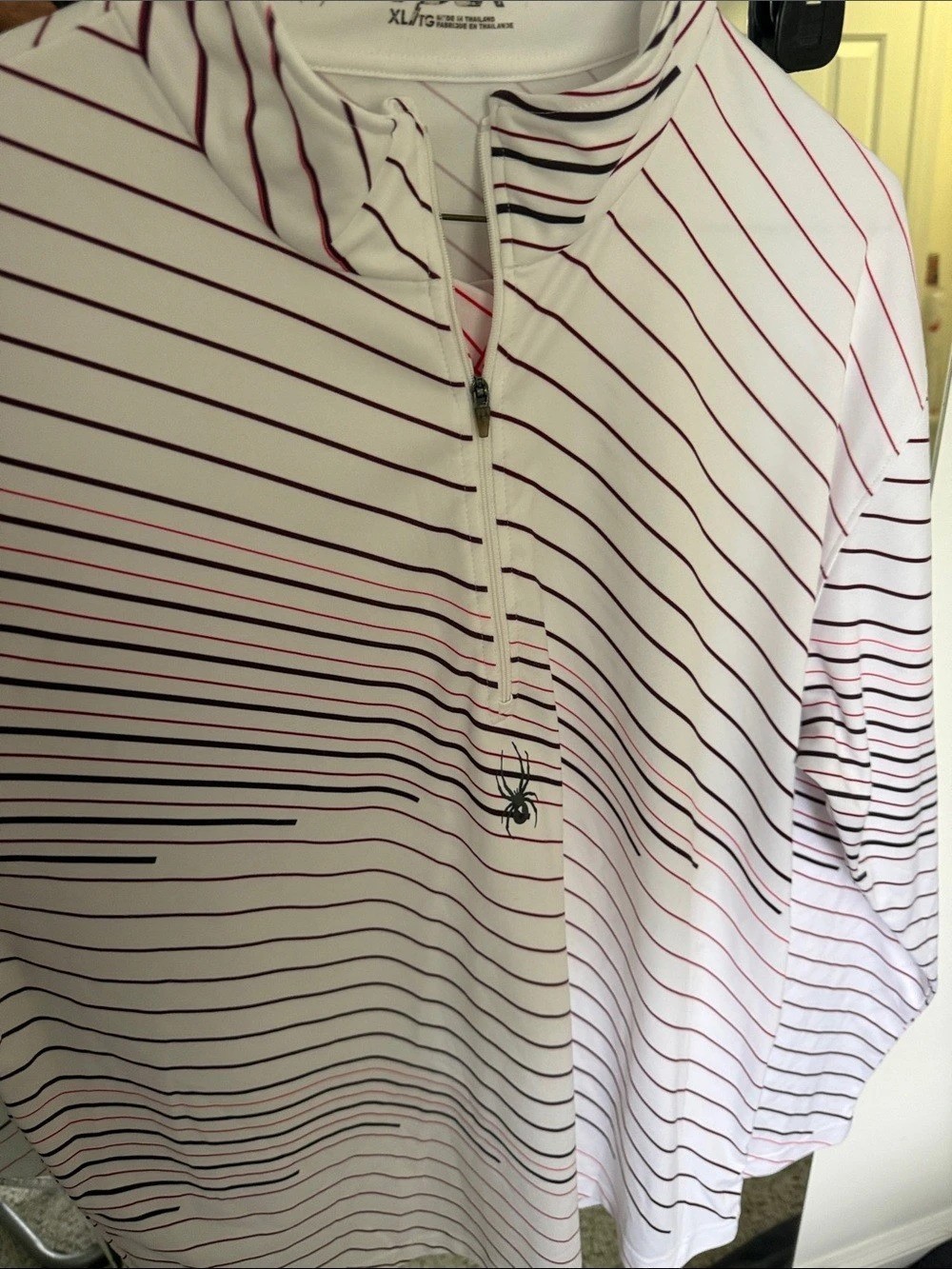 SPYDER Striped Long Sleeve Jersey White & Red Size XL